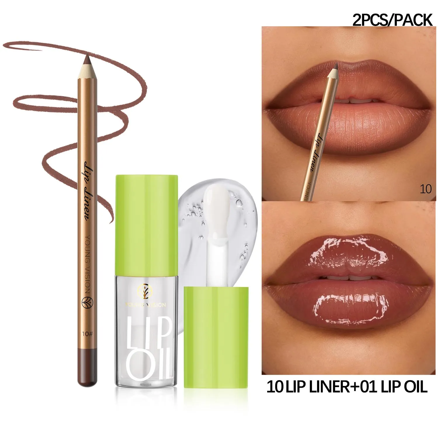 12-Color Matte Lipstick and Lip Liner Set - Long-Lasting Nude and Red Shades