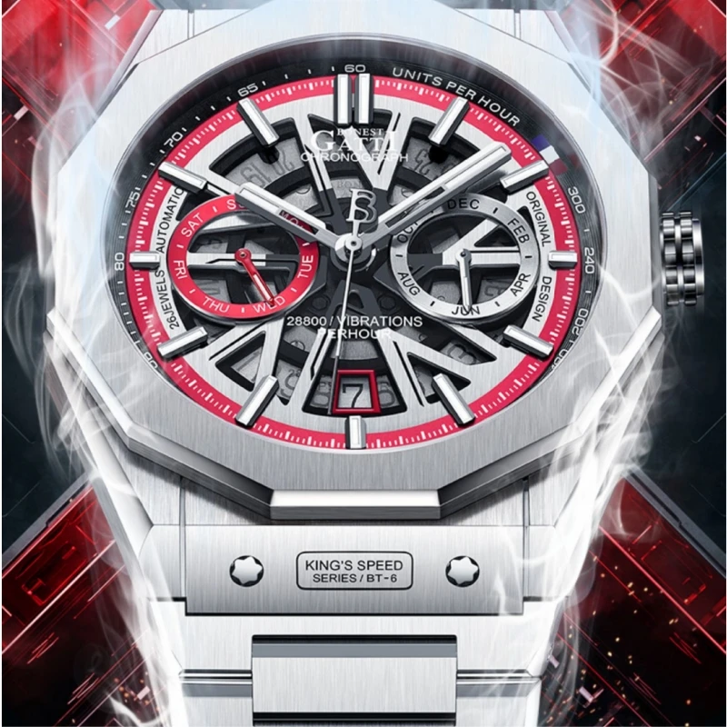 Bonest Gatti Top Brand Luxury Mechanical Watch For Men Business Automatic Men's Watches Sapphire Mirror Auto Date Wristwatch Man