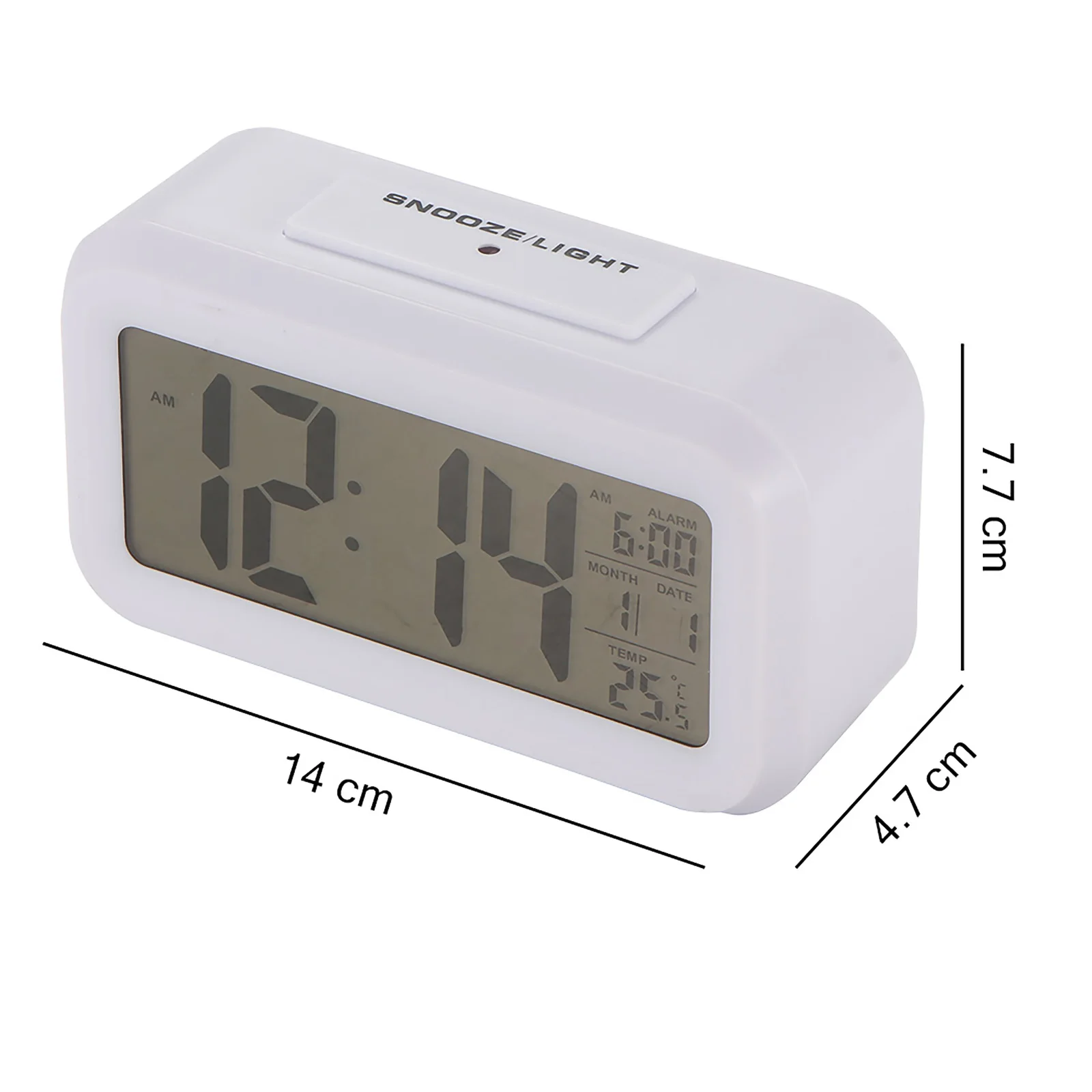 Digital Backlight Snooze Clock With Nightlight Multifunctional Desktop Alarm Clocks Large LCD Display Thermometer Home Decora images - 6