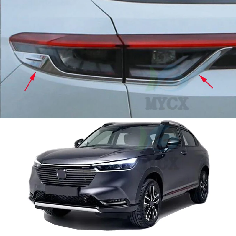 

ACCESSORIES FIT For Honda HR-V HRV VEZEL 2021 2022 CHROME TAILLIGHT LAMP LID COVER TRIM STRIP MOLDING REAR LIGHT 4PCS