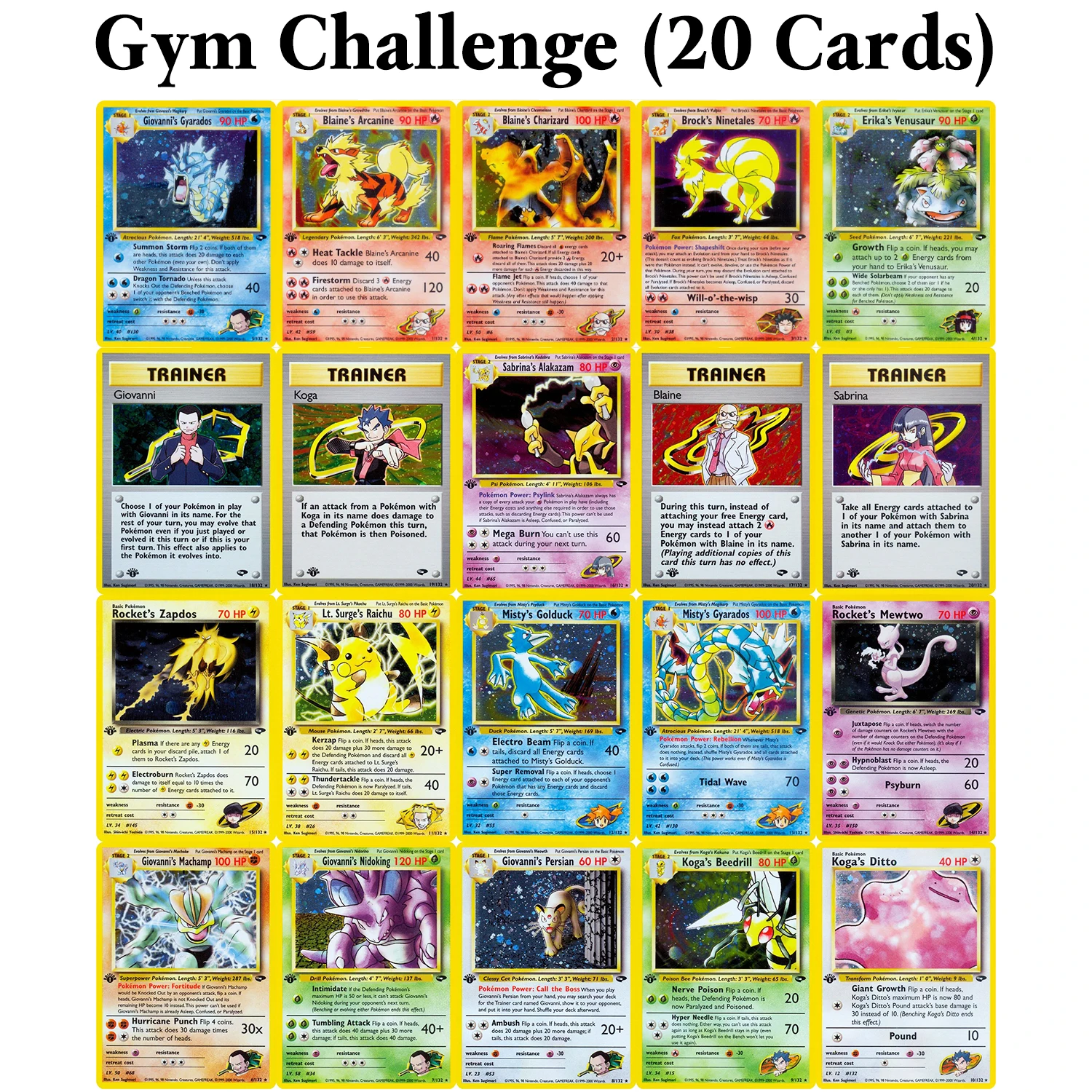 PKM Ganzes Set Folienspielkarten Neo Genesis (N1) Neo Discovery (N2) Neo-Revelation(N3) Neo Destiny (N4) Gym Heroes Gym Challenge – Detail 12