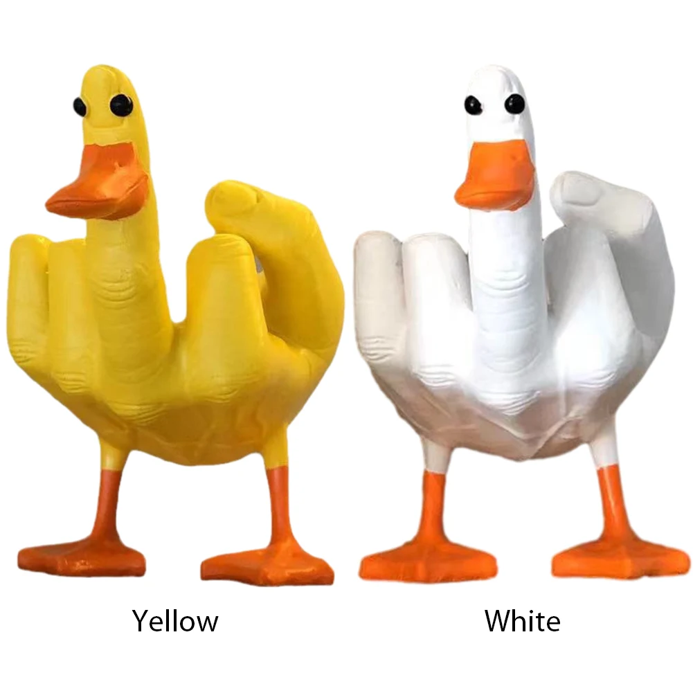 1/2 stücke Mittelfinger Ente die Ente yo lustiges Geschenk humorvolle Harz  Figur Mittelfinger Ente Skulptur Dekoration Geschenk für Kinder - AliExpress