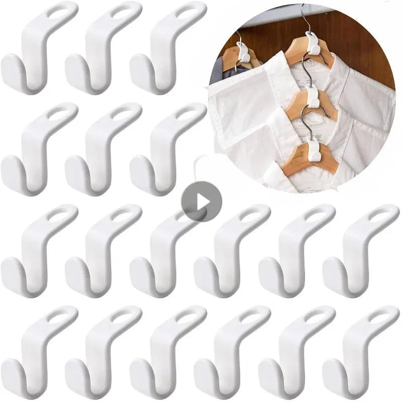 10PCS Mini Clothes Hanger Wardrobe Clothes Rack Connector Hooks Cascading Plastic Space Saving Organizer Rack Holder For Closet clothes hanger clothes rack