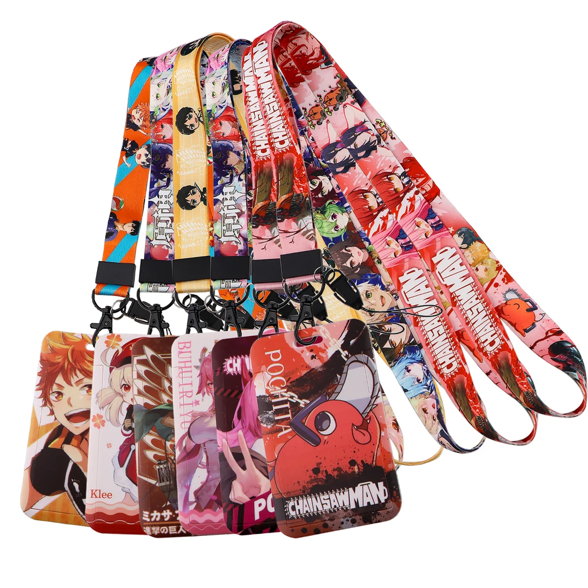 

ER1978 Anime Figure Collection Key Chain Chainsaw Man Genshin Impact Lanyard Neck Strap For USB Badge Holder DIY Hang Rope Gifts