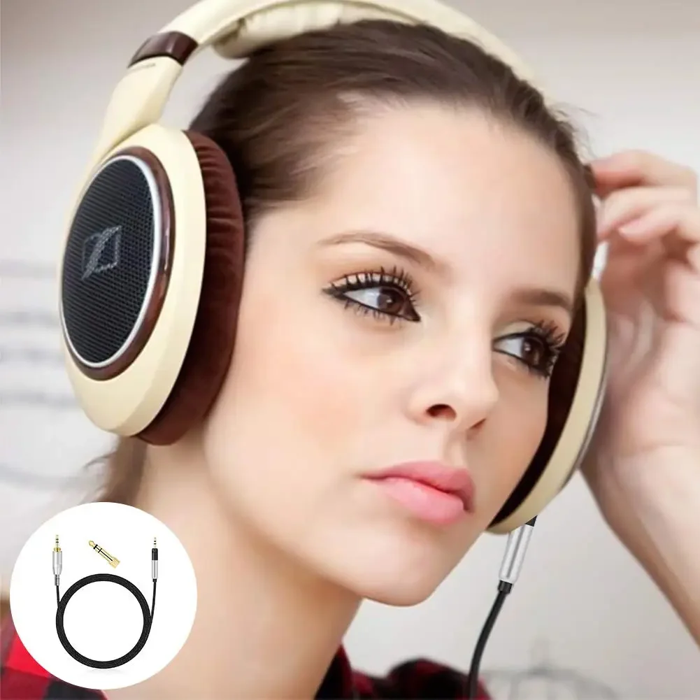 6.35mm OFC Replacement Nylon Braided Cable Extension Cord for KRK KNS 6400 6402 8400 8402 On-Ear Circumaural Headphones