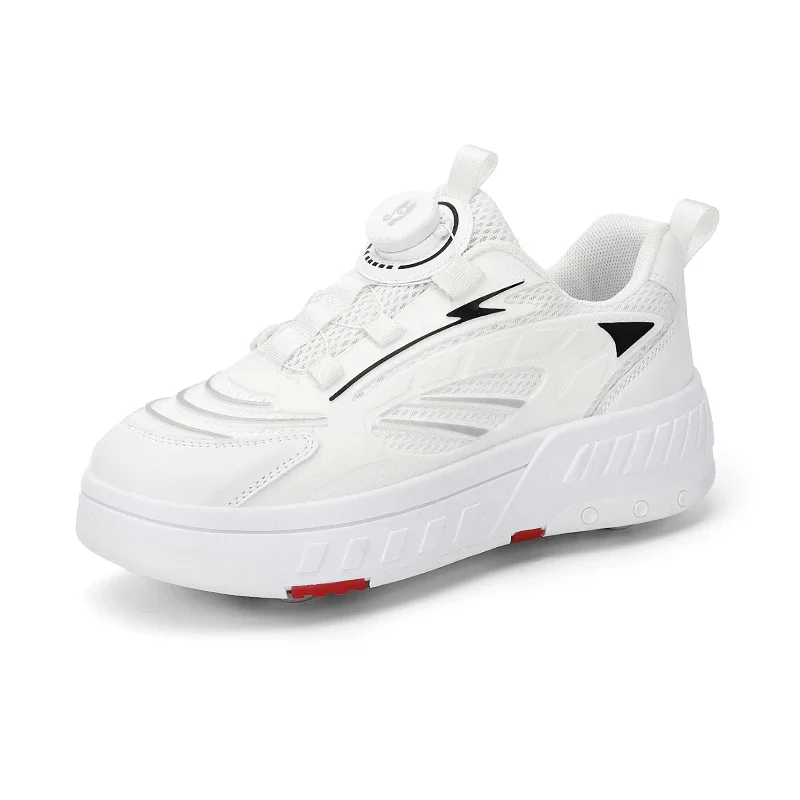 Kids Roller Skate Shoes Deformation Fashion 4 Wheels Boys Girls Casual Adults Parkour Running Skating Shoes Gift kids shoes roller skates inline skate wheels