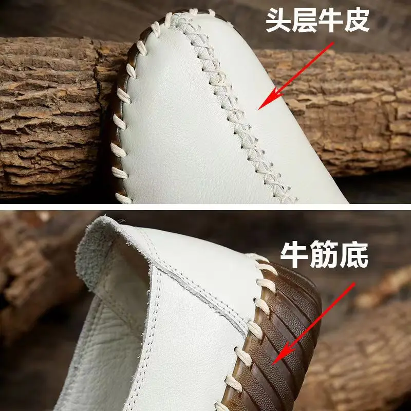 Genuine Leather Women's Ballet Flats Leisure Sneakers Women Luxury Brand Slip-on Loafers Female Soft Moccasins Zapatos De Mujer