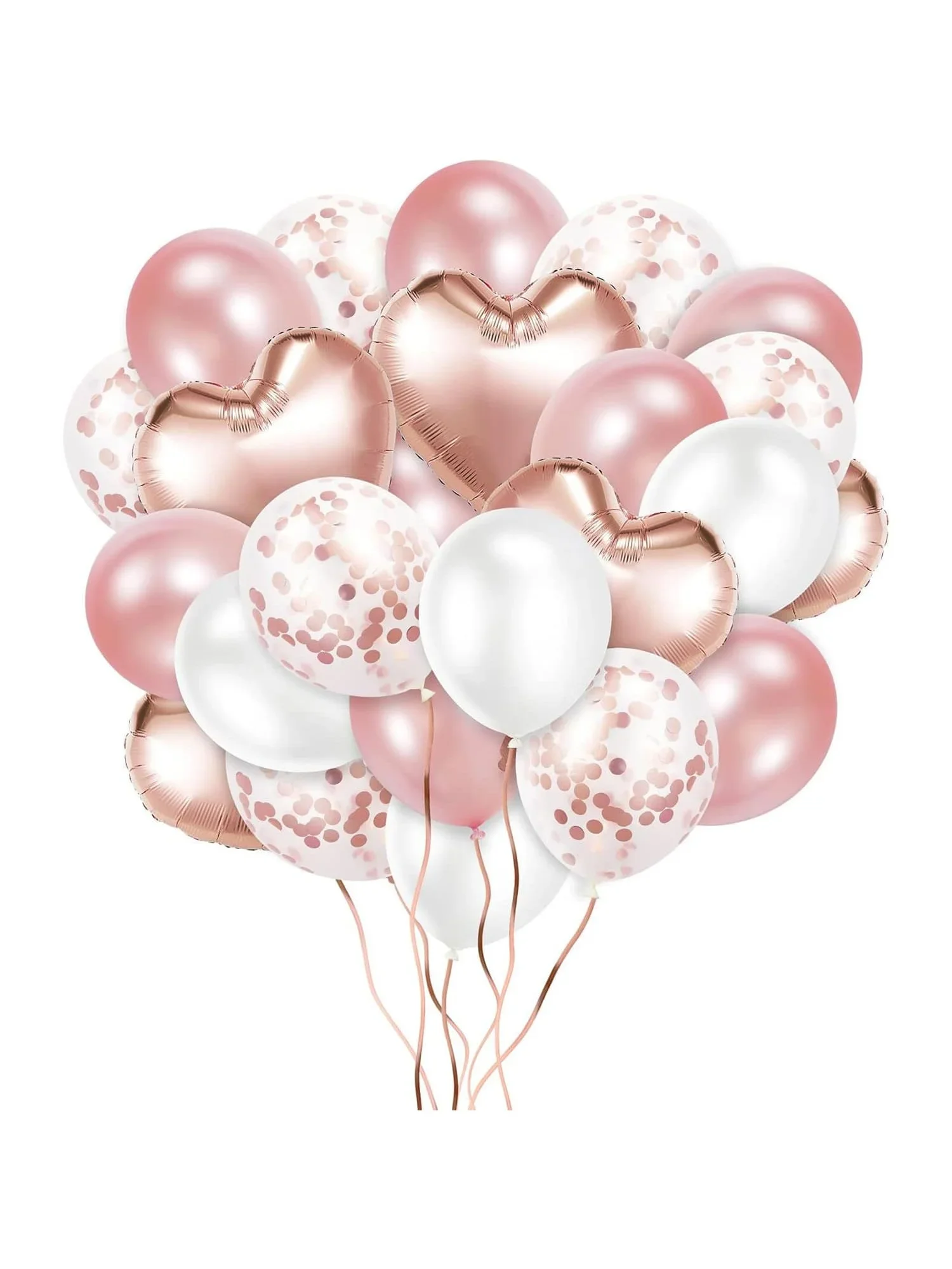 48-Piece Pink and White Love Balloon Set for Celebrations and Special Occasions
