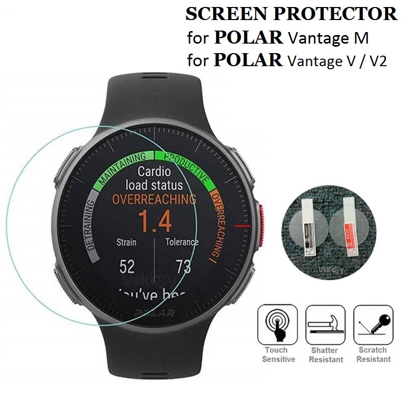Pellicola Salvaschermo 2 Pezzi Per Polar Vantage V2 Smart Watch In Vetro Temperato Per Polar Vantage M/V Pellicola Protettiva Antigraffio