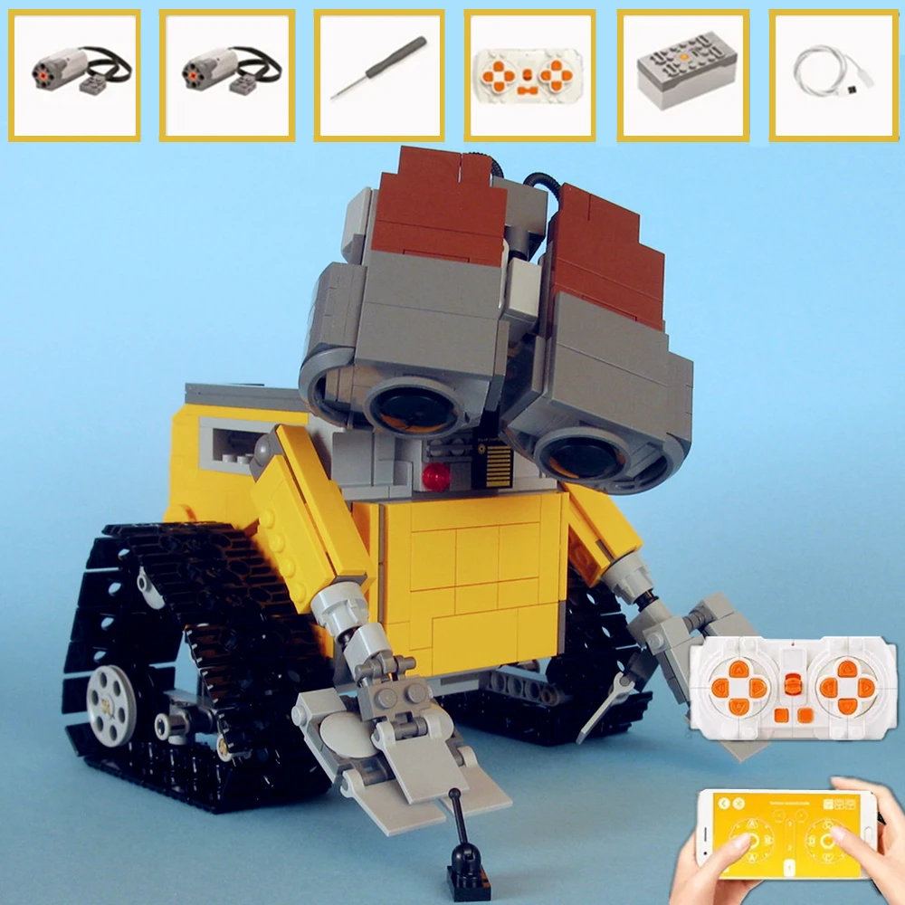 687 Pz Rc Wall-E Eve Pixar Movie Wall E Robot Figure Modello Building Block Brick Gift Kid Birthday Girls Boys Toy