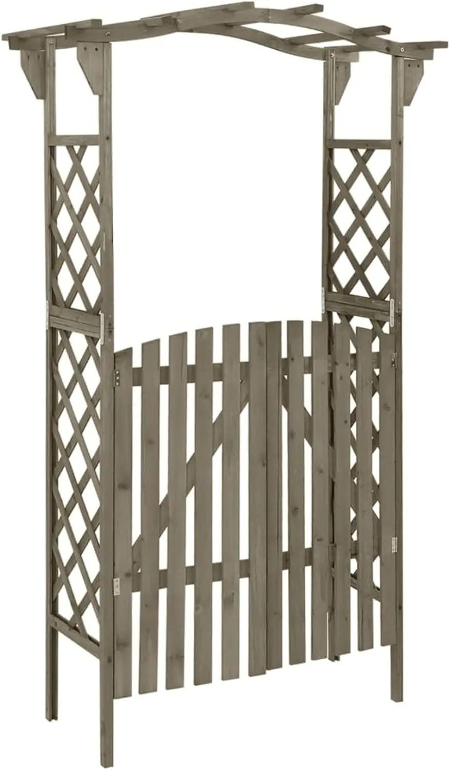 Garden Arch Arbor Trellis with Gate, Pergola Planter Plant Support Archway for Climbing Raised Bed, Garden Arch Wedding Party De