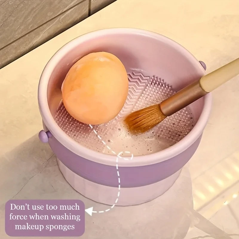 Silicone Makeup Brush Cleaner Mat with Drying Holder