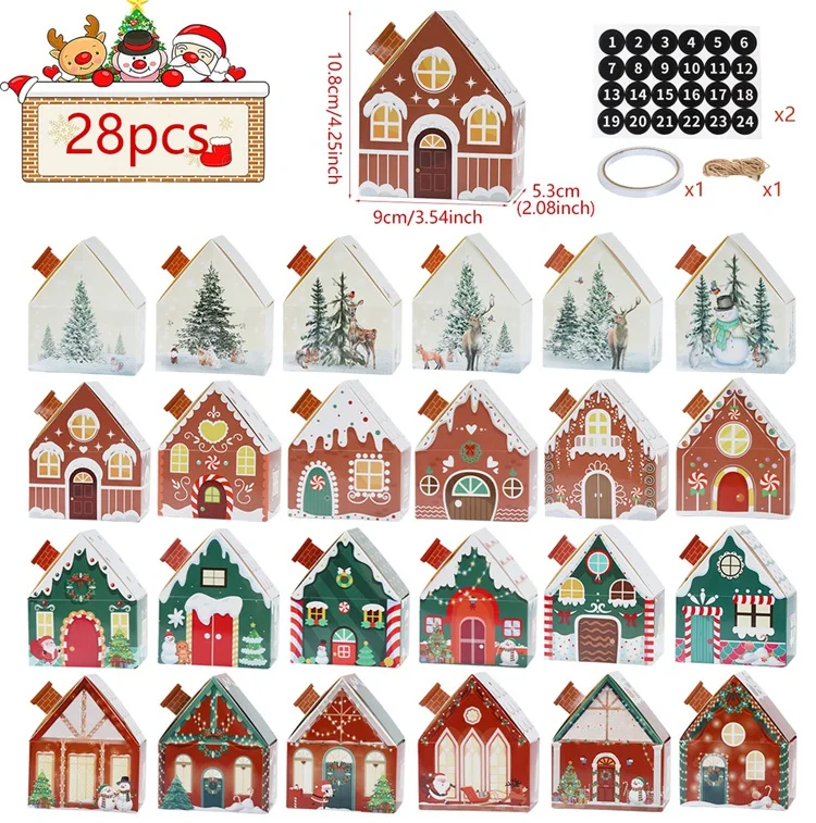 thumbnail image 1 of Caja de papel de feliz Navidad, decoraciones navideñas para el hogar 2024, adornos para árboles de Navidad, regalos de Navidad, Año Nuevo 2025, 1 of 5