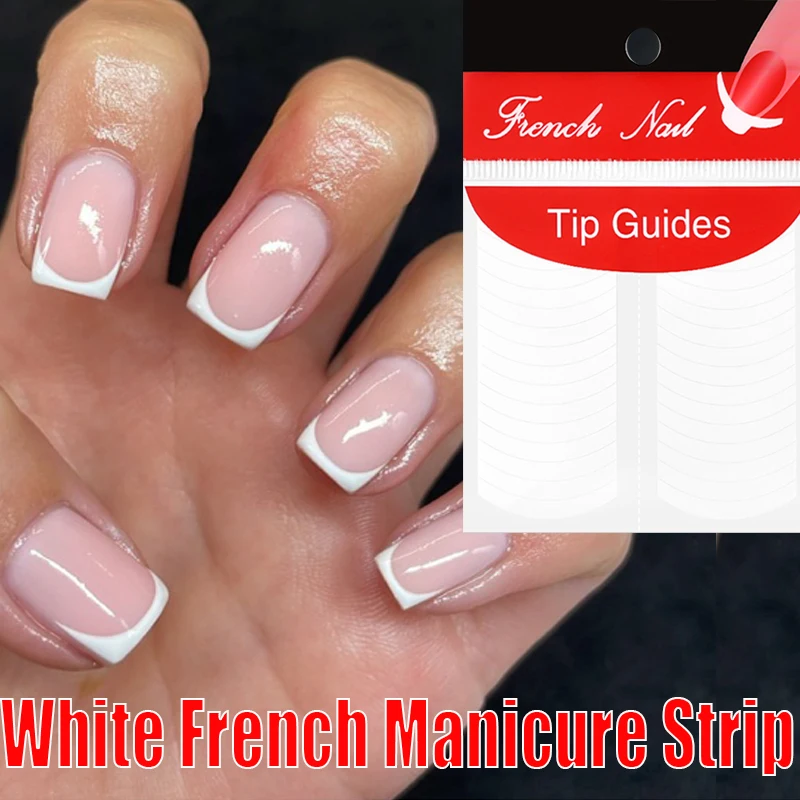 White French Manicure Strip Nails Sticker Stencil Tips Guide French