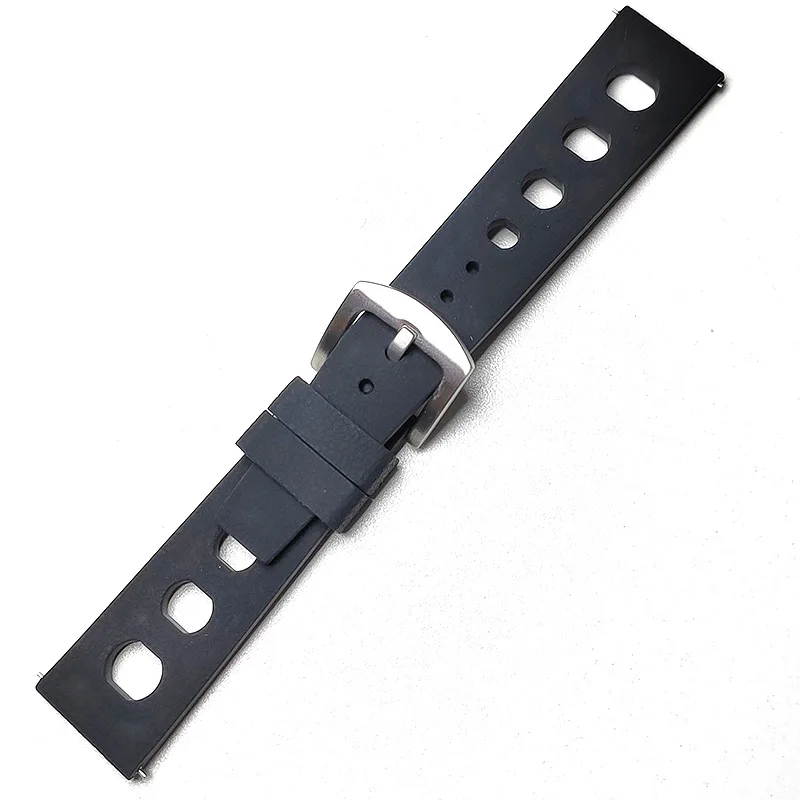 Vintage Tropical FKM Rubber Watch Strap, 20/22mm Breathable Retro Band, Quick Release Universal Bracelet