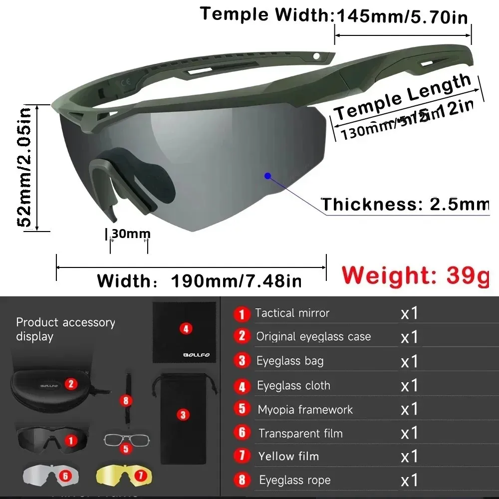 3 Lens Impact-Resistant Safety Glasses 5