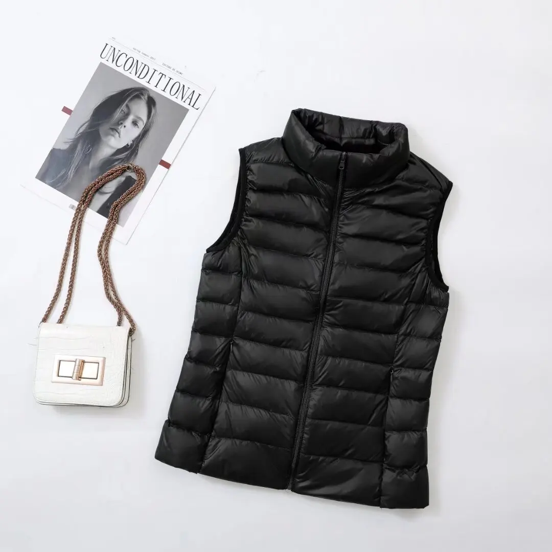 Plus Größe 3xl 4xl Damen Ärmellose Slim Fit Puffer Jacken 2025, Neue Herbst Winter Weibliche Ultra Leichte Packbare Weste Mantel – Detail 6