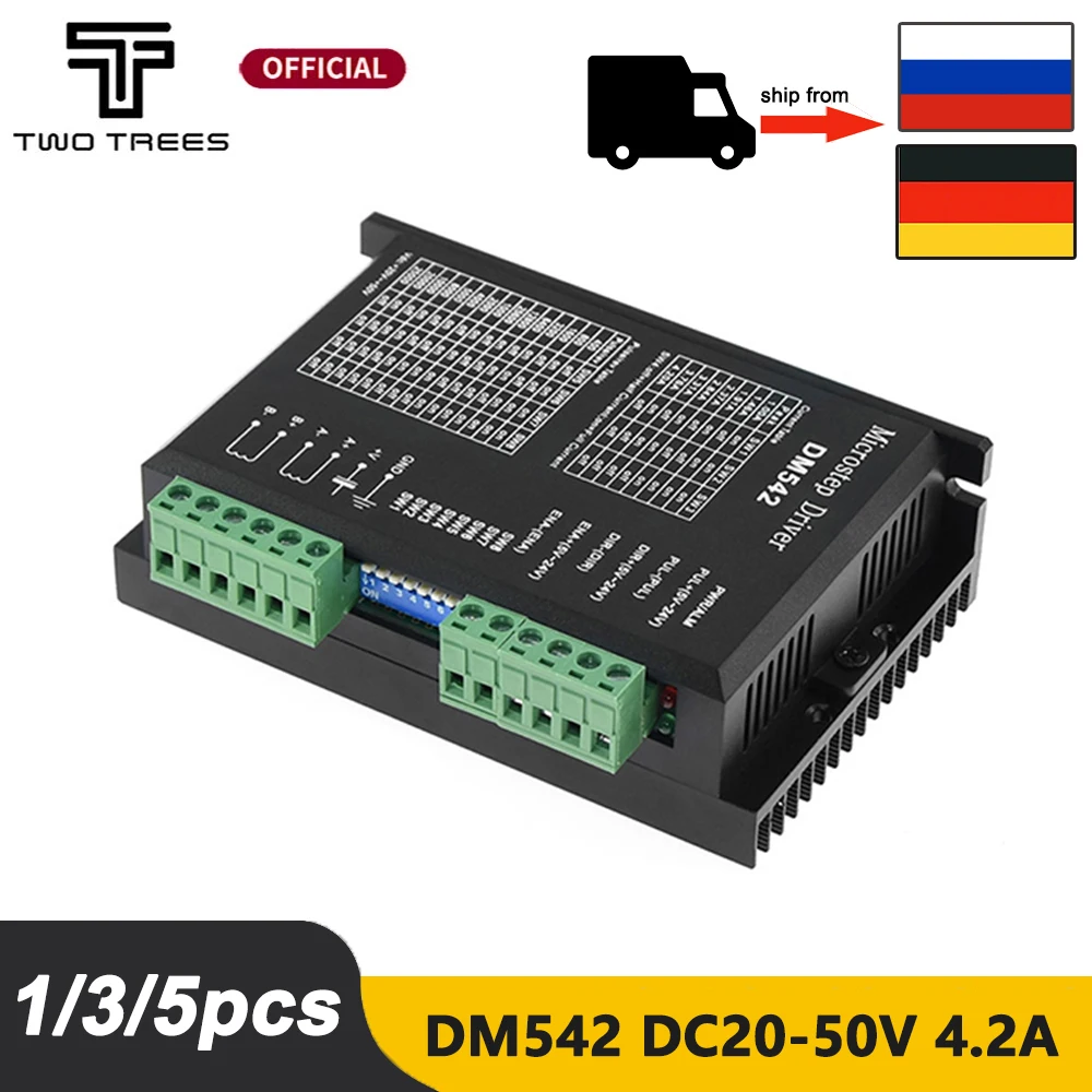 

Двухфазный Драйвер шагового двигателя DM542 диаметром 4,2 а для контроллера шагового двигателя NEMA17 NEMA23, 42, 57, доставка шагового двигателя от DE