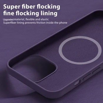 Verbesserte Magnetische MagSafe-Hülle für iPhone 15, 14, 13, 12, 11 Pro Max Plus – Kabellose Ladehülle aus Flüssigem Silikon