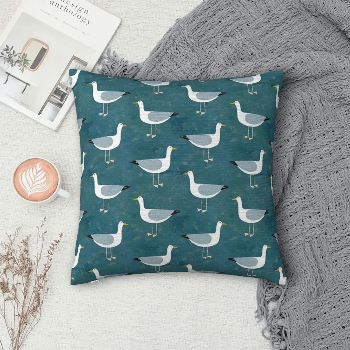 

Seagull Standing Pillowcase Polyester Pillows Cover Cushion Comfort Throw Pillow Sofa Decorative Cushions Used for Home Bedroom