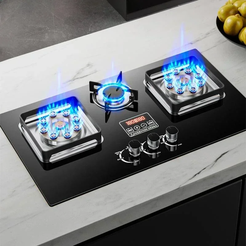 Gas Stove Household Liquefied Gas Embedded Natural Fierce Fire 3 Dual-Use Stoves Table Kitchen Hob