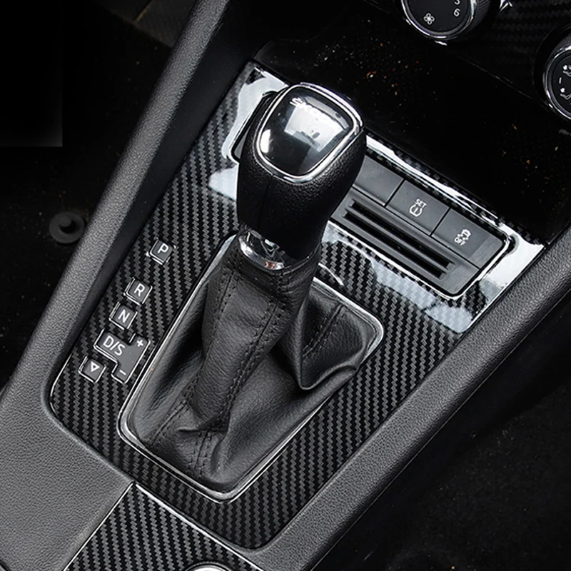 Modello In Carbonio Per Skoda Octavia 2015-2019 Octavia Wagon 2017-2019 Interni Gear Glass Switch Storage Box Pannello Decorativo