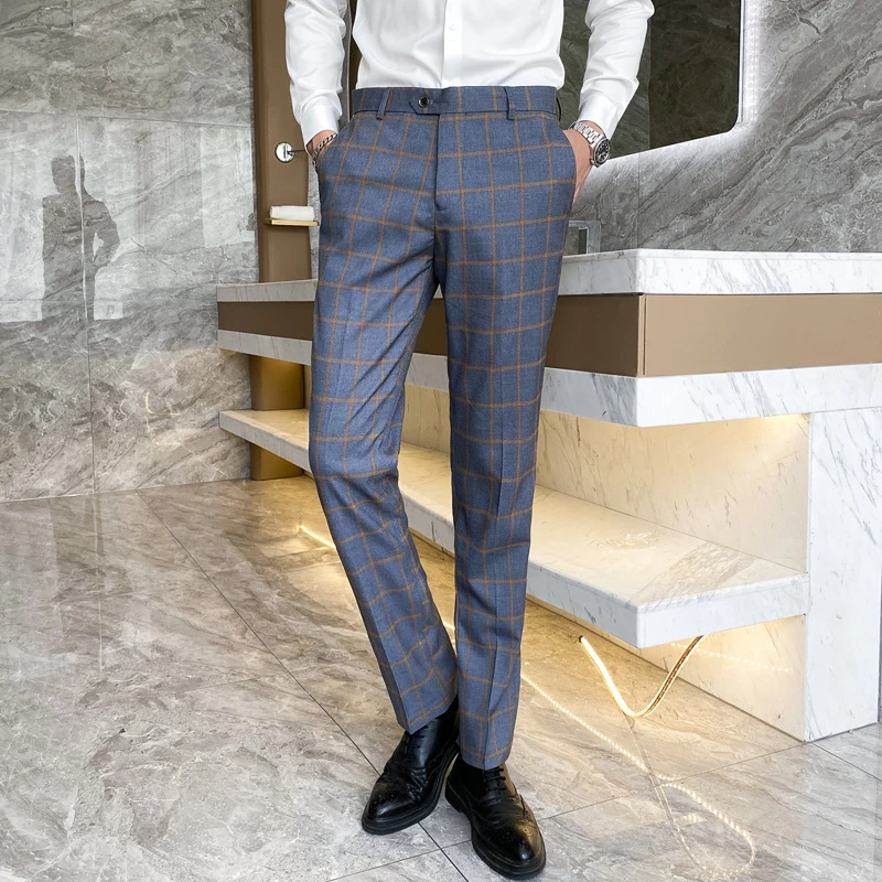 2022 New Plaid Pants For Men Fashion 