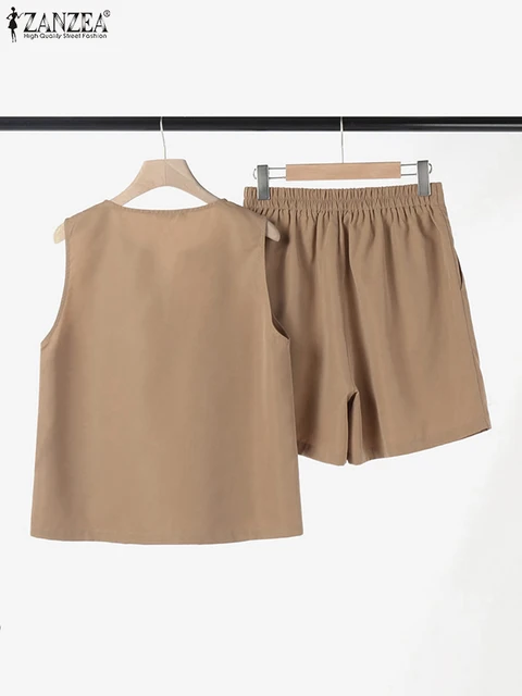 편안함과 스타일의 완벽한 조화: ZANZEA 여성용 캐주얼 2피스