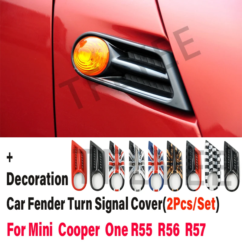 Per Mini Cooper D One R56 Clubman R55 Convertibile R57 Parafango Anteriore Per Auto Turn Lamp Light Stickers Cover R58 Coupe Accessori