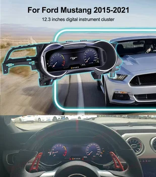 Panel de Instrumentos Digital Linux de 12.3 Pulgadas para Ford Mustang 2015-2021 LHD, Pantalla LCD para el Tablero, Cabina Virtual, Velocímetro 1