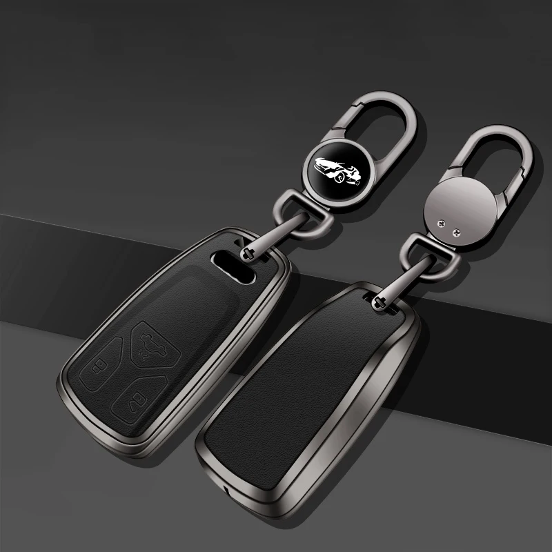 

Zinc Alloy+Leather Car Remote Key Case Shell Fob For Audi A4 B9 A5 A6 8S 8W Q5 Q7 4M S4 S5 S7 TT TTS TFSI RS Protector Keyless