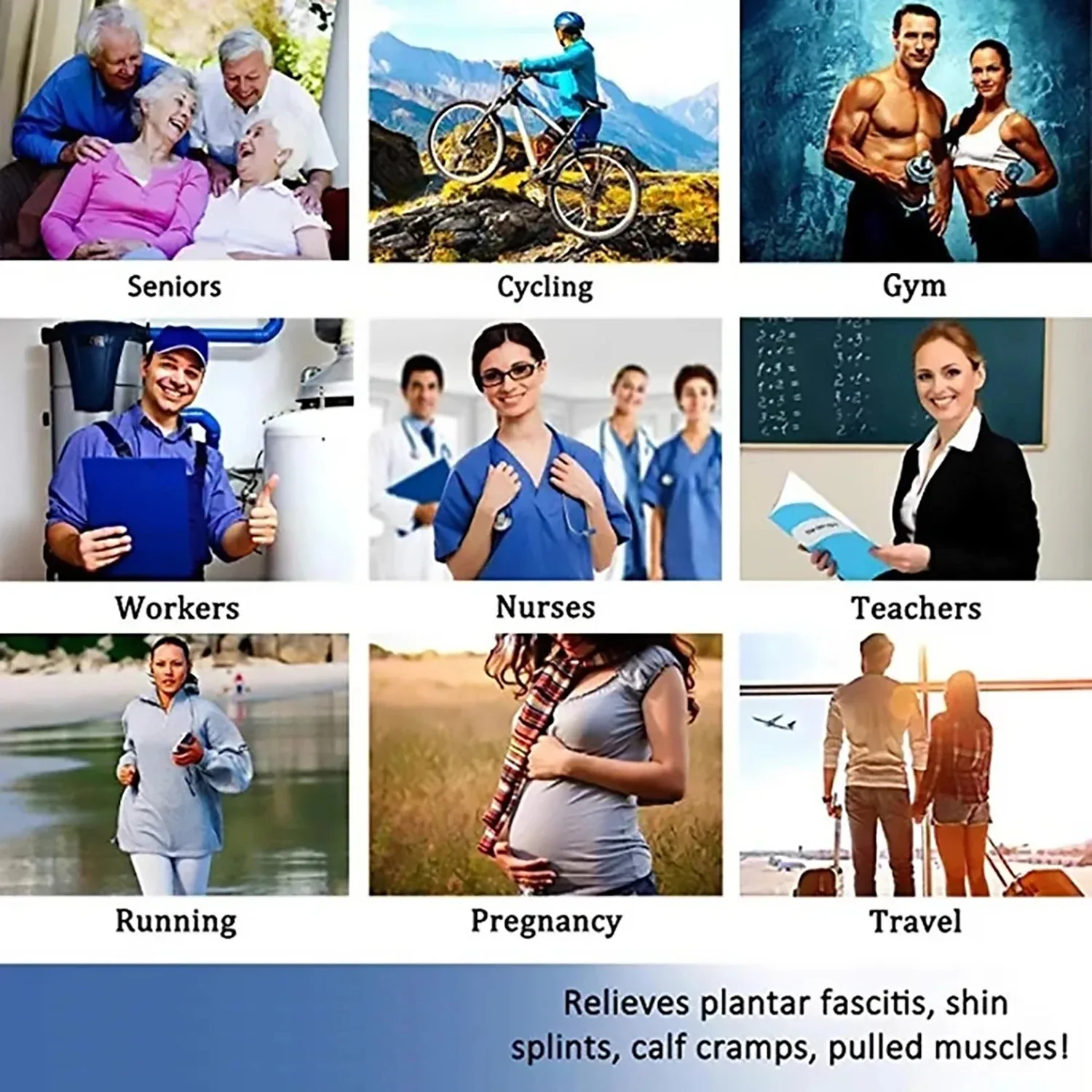 Kompressionssocken für Damen und Herren, Kniestrümpfe, 20–30 mmHg, Ödeme, Diabetes, Krampfadern, Krankenschwester, Kompression, Laufen, Radfahren, Reisen – Detail 4