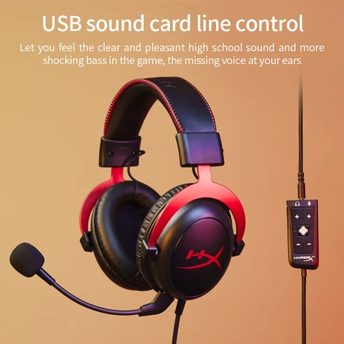 HyperX Cloud 2 II 게임용 헤드폰 소음 차단, 7.1 서라운드 컴퓨트 헤드셋 이어폰 마이크 PC PS4 용 유선 헤드셋 3