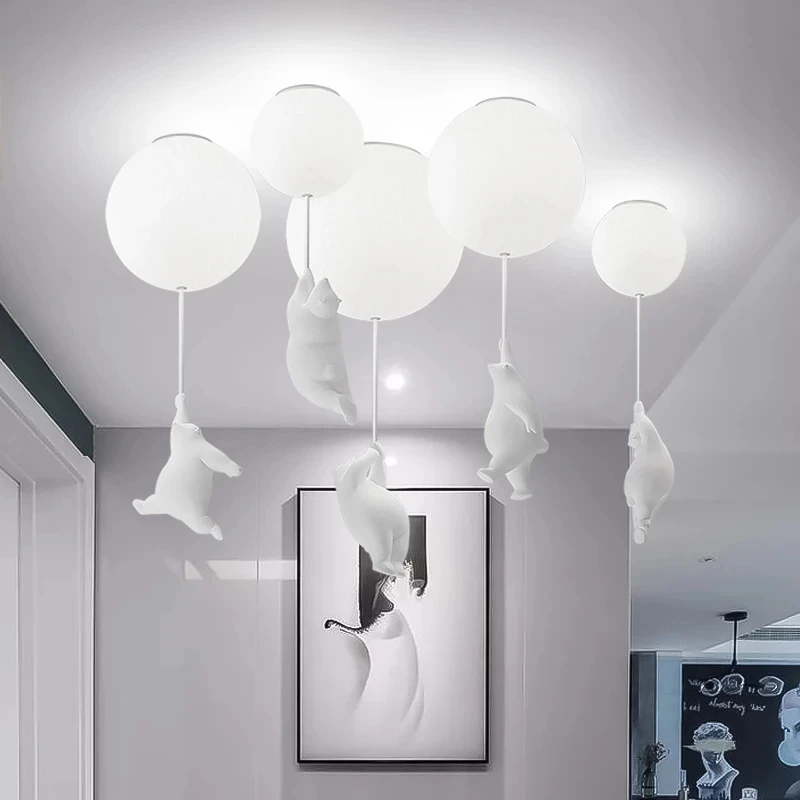 Bedroom Pendant Lights Children's Room Nursery Cartoon Bear Hanging Lamps For Ceiling Living Room Balloon Ceiling Chandelier pendant lights pendant lamp chandelier lighting vintage pendant lights