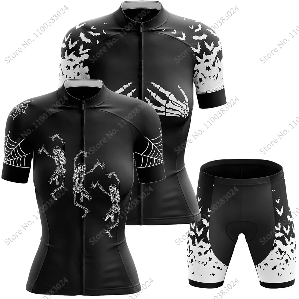 2023 Women SkeletonHands Cycling Jersey Set Skull Cycling Clothing