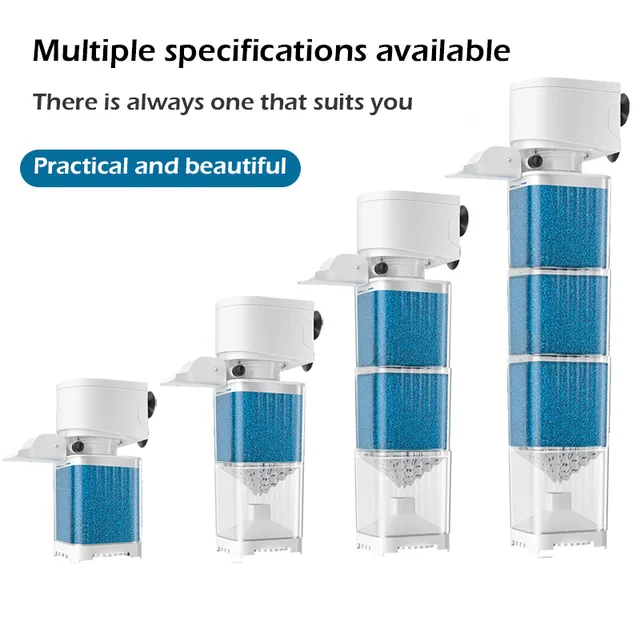 ปั๊มกรองตู้ปลา 6in1 ปั๊มลมใต้น้ำแบบเงียบ ปั๊มอากาศในตัว ปั๊มลมตู้ปลา เครื่องทำคลื่น 220v 2