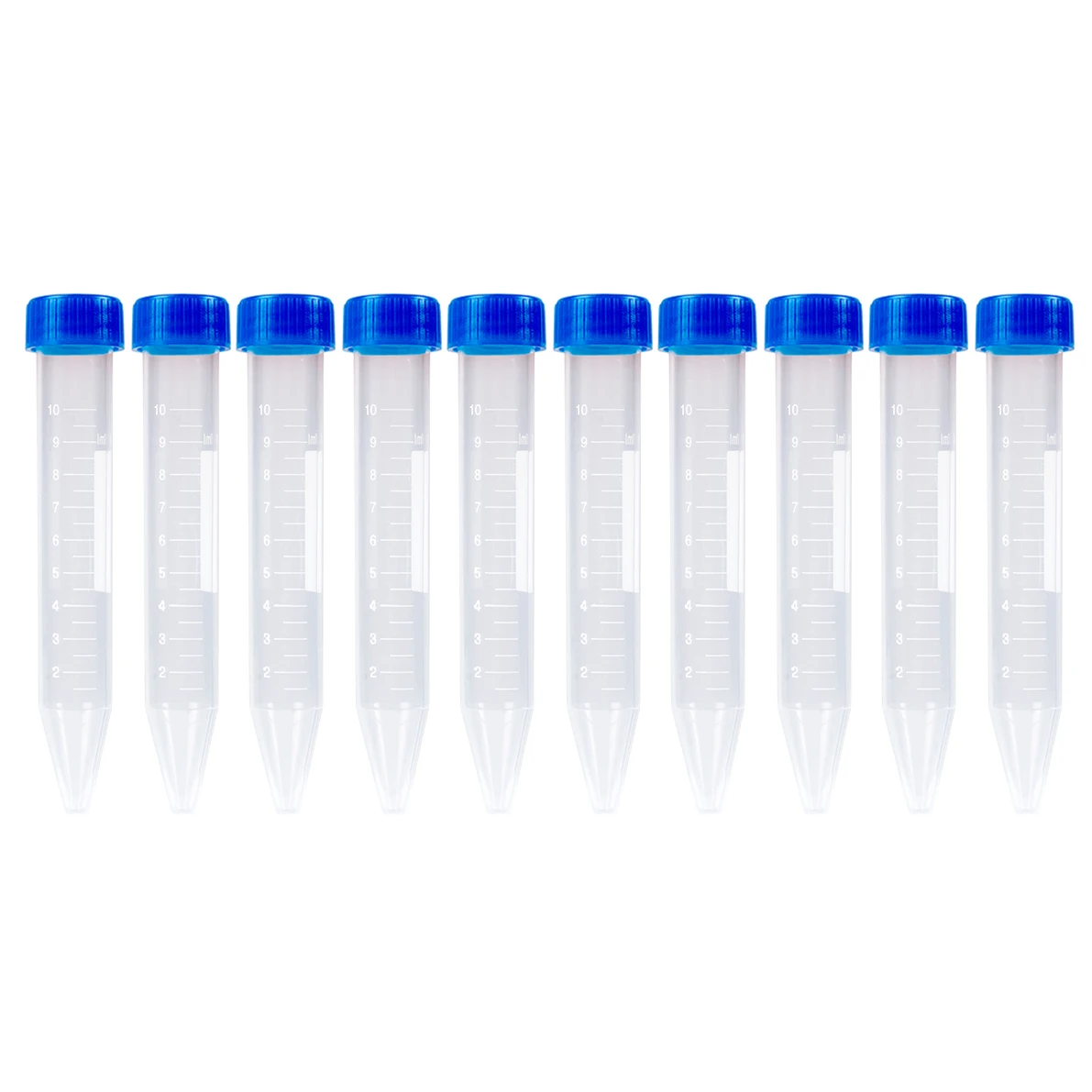 Multifunctional Plastic Bottle Transparent Tube Sample Storage Container Experimental Centrifuge Tube 10ml 10 / Pack