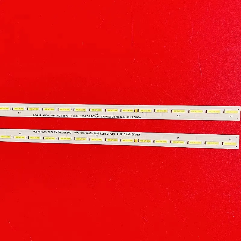 Faixa de Retroiluminação Led 63 Lâmpada para 60uh7700 60uh6150 60uh6090 60 V16 Art3 2482 2483 Rev0.7 r l 6916l2482a 2483a 6v Led - Imagem 3