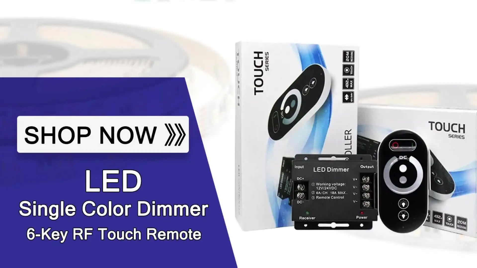 CONTROLLER DIMMER WIRELESS LED DC12/24V Singolo Colore Telecomando RF - Foto 8