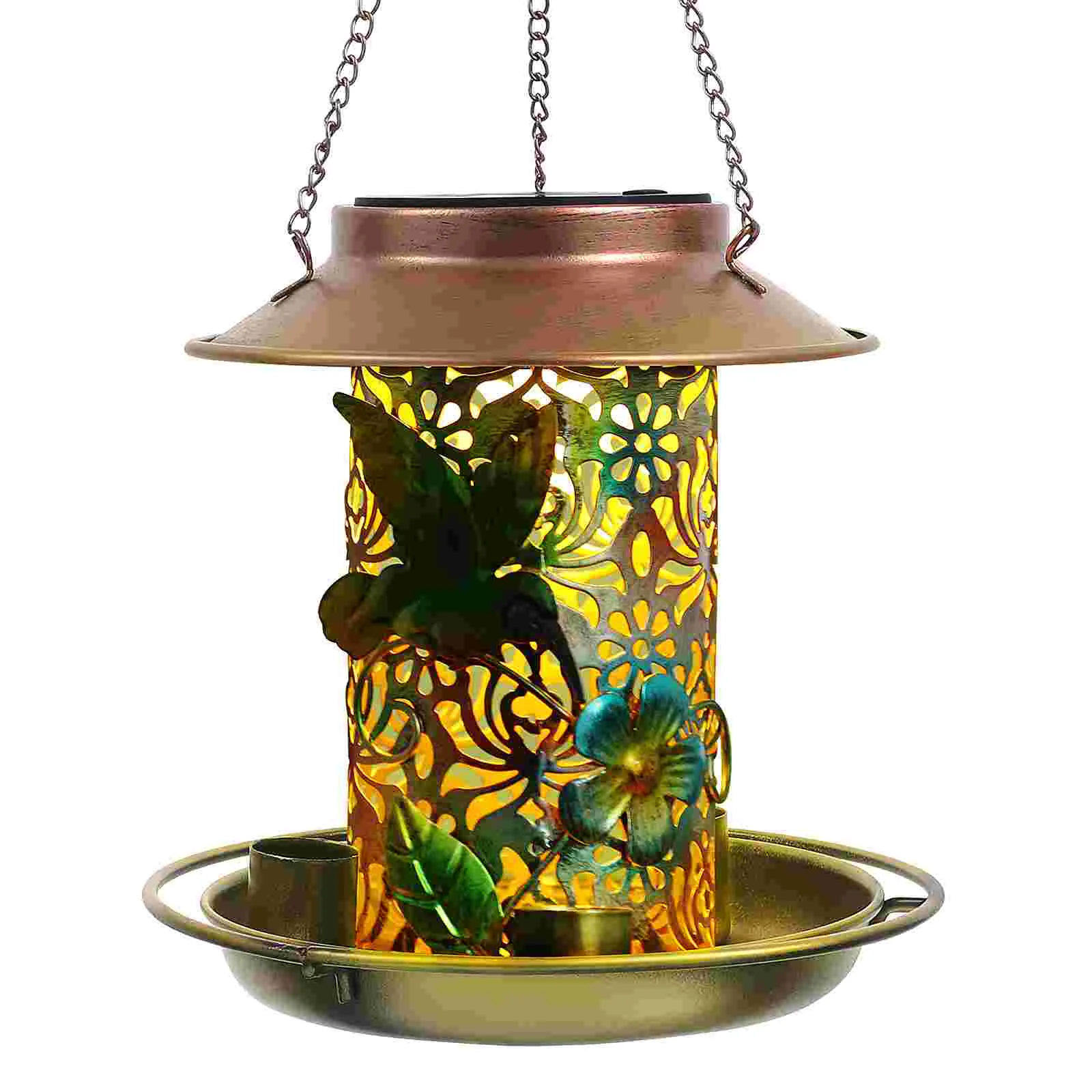 

Outdoor Solar Light Bird Feeding Cup Feeder For Outside Feeders Outdoors Hanging Wrought Iron