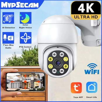 8MP Surveillance Camera Wifi 4K 3840*2160 Video Outdoor Wireless IP Camera Wi-Fi CCTV PTZ Smart Home Security Protection Tuya