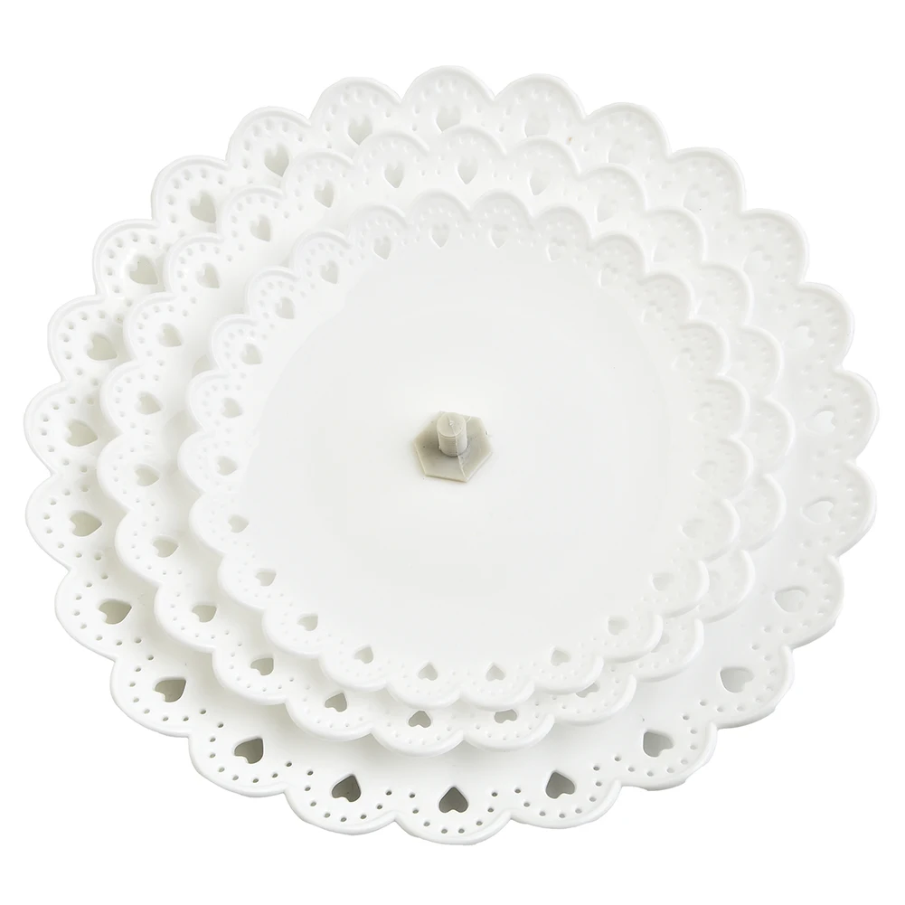 케이크 스탠드 과일 접시 트레이 디스플레이, 생일 파티, 디저트, 결혼식, 야외 캠핑 식기 용품, ABS 플라스틱, 3 레이어, 1 개