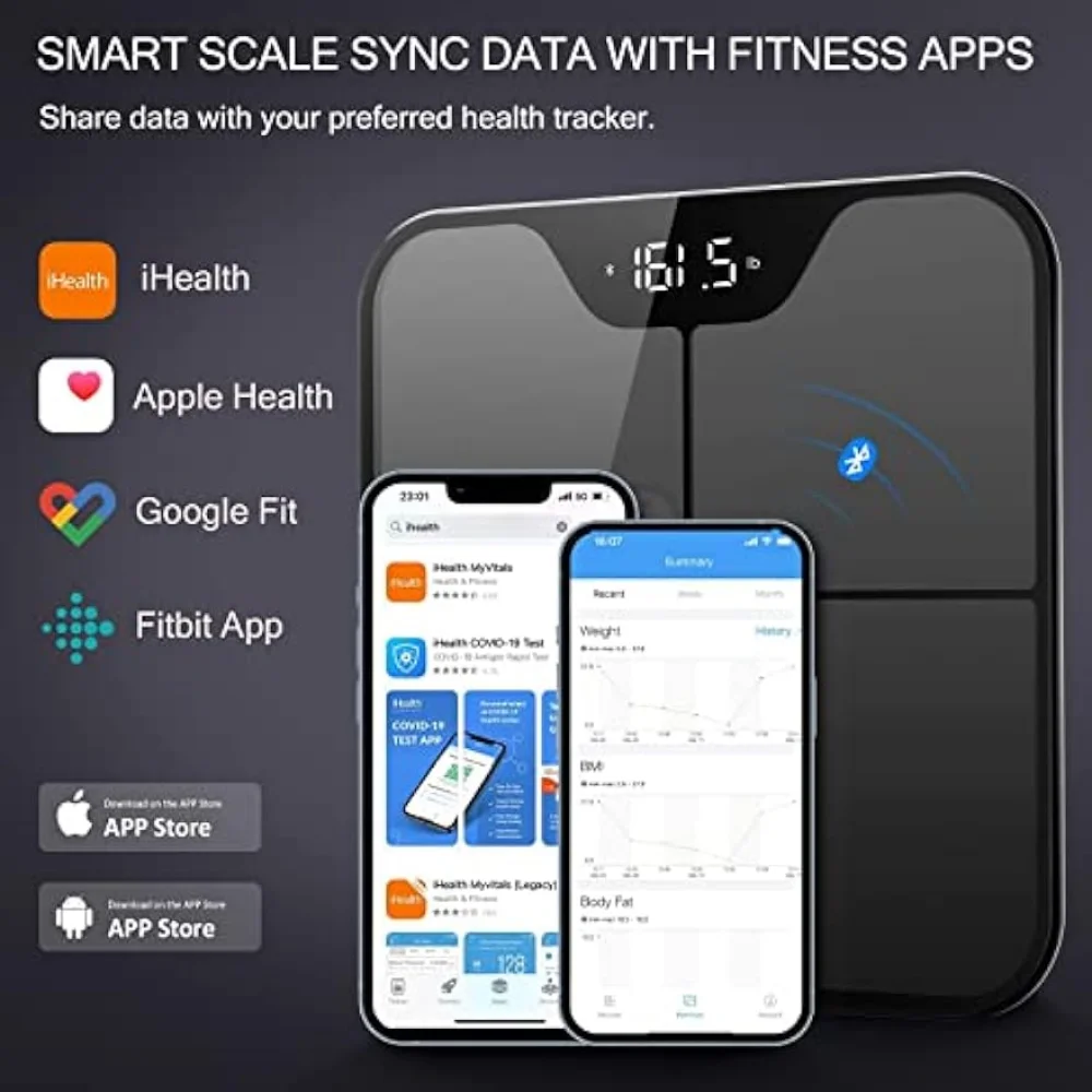iHealth Nexus PRO Digital Bathroom Scale with Smart Bluetooth APP to  Monitor Body Weight,Weighing Up to 400lb for People - Black