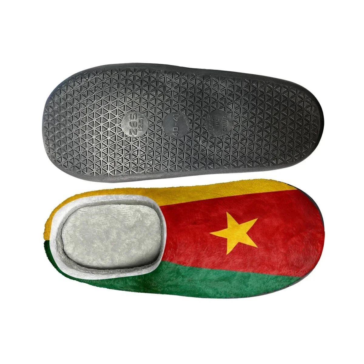 Flag Of Cameroon Design Flat Indoor Floor Slippers Casual Women Warm Home Cotton Slippers Household Comfortable Non-slip Slides