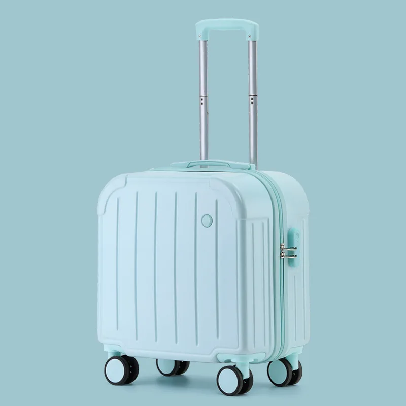 Small 18" Rolling Luggage Women Men Wheel Trolley Box Holiday Travel Clothes Carry Case