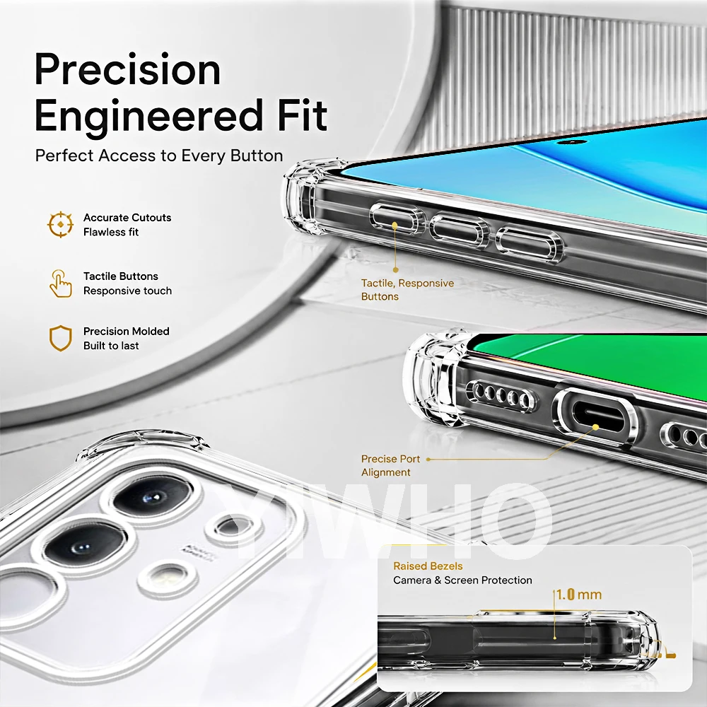Transparent Shockproof TPU Clear Phone Case - Soft Protective Back Cover