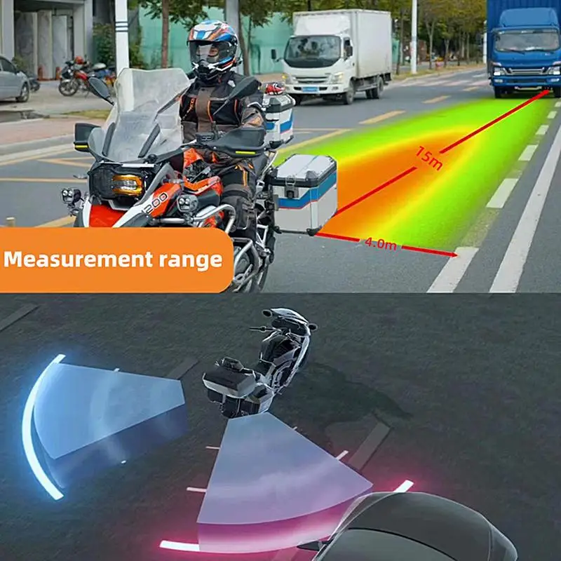 Sistema De Detecção De Pontos Cegos, Aviso De Motocicleta LED, Visual Driver Alert, Kit De Monitoramento De Radar, 65,62 pés