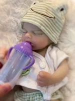 33cm Can Open Mouth Painted Solid Silicone LouLou Bebe Reborn Girl and Boy Washable Newborn Baby Dolls For Kid's Gift 4