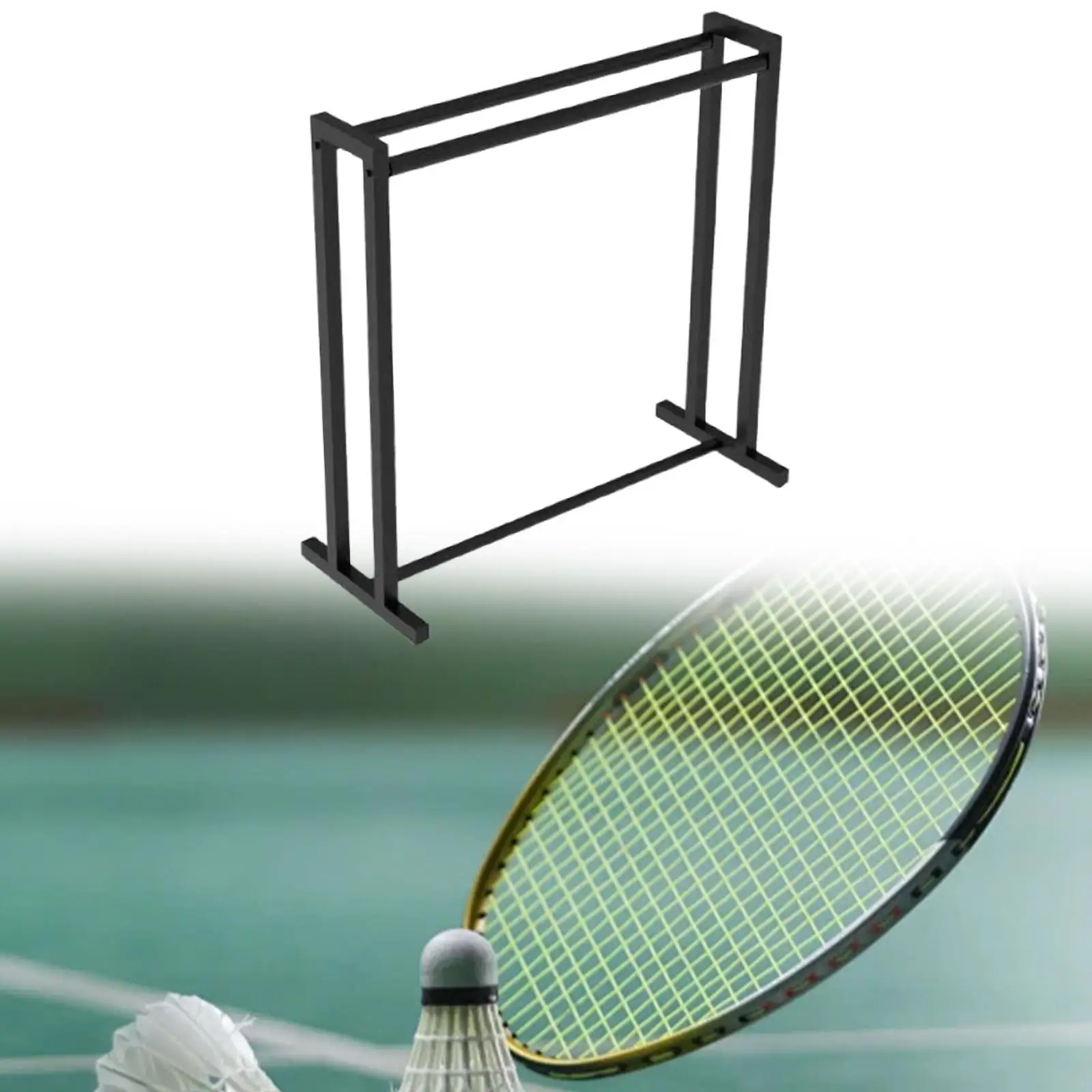 Badminton Racket Rack,Tennis Racket Storage Rack,Racquet Center, Holder Stand for Field,Garden,School,Black