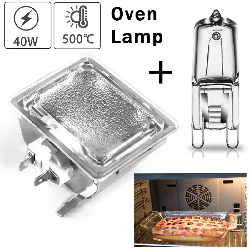 Oven Lamps Microwave Light Bulb Halogen Light Bulb + Lamp Holder The Stove Range Microwave Night Stove Replaces